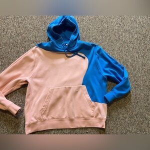 Nike XL Pink and Blue Colorblock Pullover Hoodie